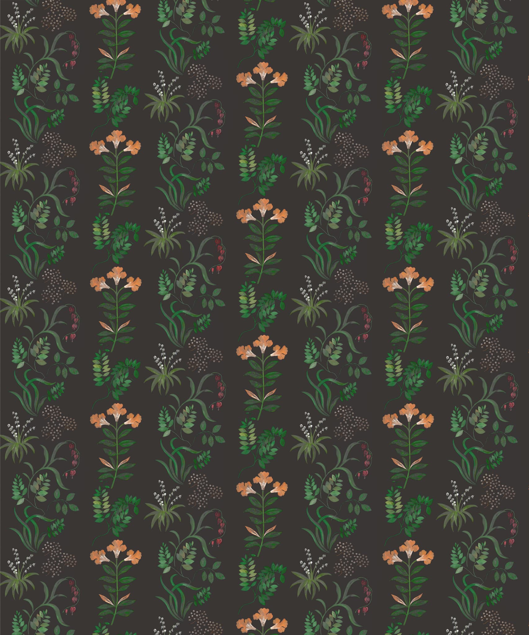 Botanical Stripe Wallpaper in Jade | Liberty Fabrics